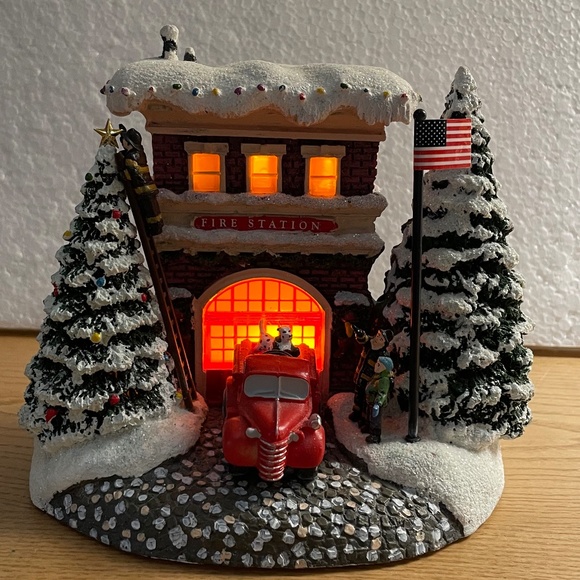 Thomas Kinkade Holiday Thomas Kinkade Lighted Christmas Fire